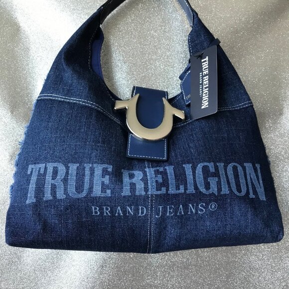 True Religion Bag Blue Denim Hobo Shoulder Bag - Picture 4 of 8